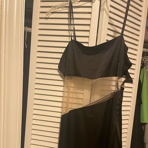 Sheer black midi dress